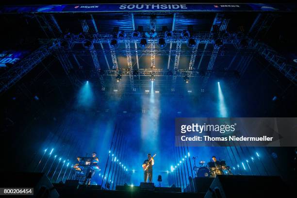 Gus Unger-Hamilton, Joe Newman and Thom Sonny Green of Alt-J perform during the first day of the Southside festival on June 23, 2017 in Neuhausen,...