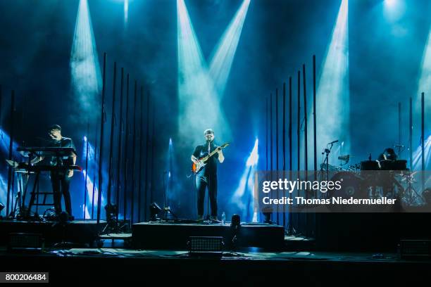 Gus Unger-Hamilton, Joe Newman and Thom Sonny Green of Alt-J perform during the first day of the Southside festival on June 23, 2017 in Neuhausen,...