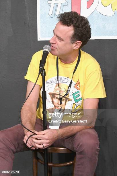 Matt Besser performs on stage during the 19th Annual Del Close Improv Comedy Marathon Press Conference at Upright Citizens Brigade Theatre on June...