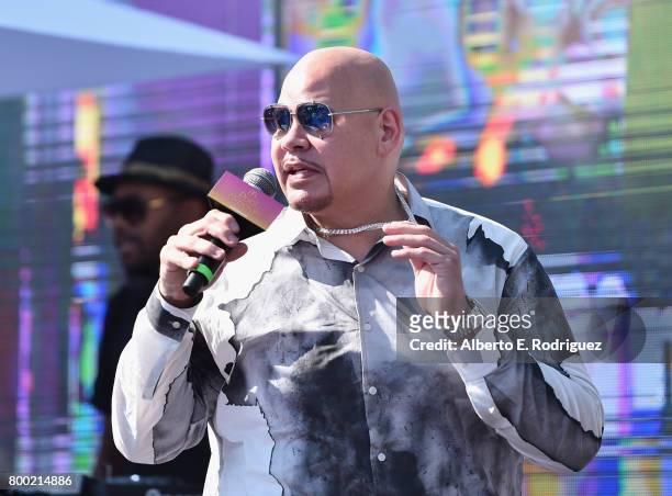 Recording artist Fat Joe attends day one of the Pool Groove, sponsored by McDonald's, during the 2017 BET Experience at Gilbert Lindsey Plaza on June...