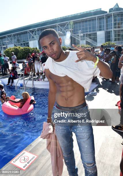 Fan attends day one of the Pool Groove, sponsored by McDonald's, during the 2017 BET Experience at Gilbert Lindsey Plaza on June 23, 2017 in Los...