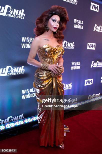 Trinity Taylor attends "RuPaul's Drag Race" Season 9 Finale Viewing Party at Stage 48 on June 23, 2017 in New York City.