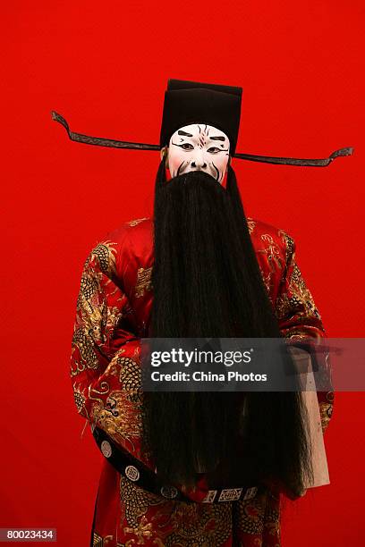 Sculpture featuring a Peking Opera figure is displayed at the Mei Lanfang Grand Theatre on February 26, 2008 in Beijing, China. The theater is the...