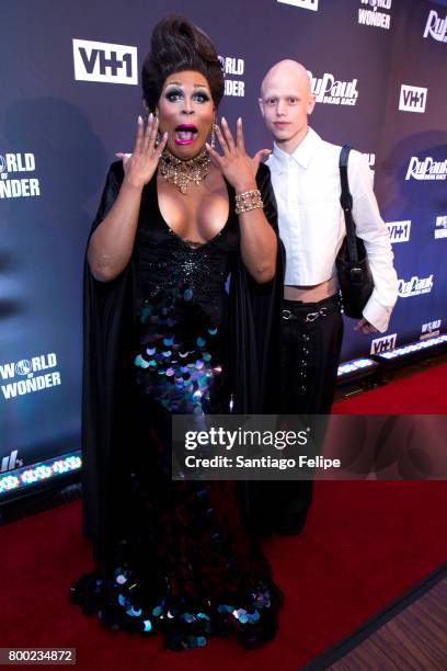 Peppermint and BICE attend "RuPaul's Drag Race" Season 9 Finale Viewing Party at Stage 48 on June 23, 2017 in New York City.