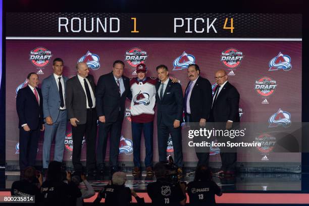 The Colorado Avalanche select defenseman Cale Makar with the 4th pick in the first round of the 2017 NHL Draft on June 23 at the United Center in...