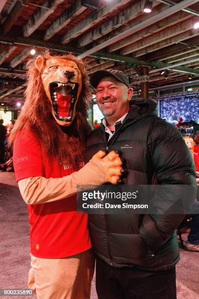 British & Irish Lions fans gather at Queens Wharf Auckland Fanzone for the Rugby Test match between the New Zealand All Blacks and the British &...