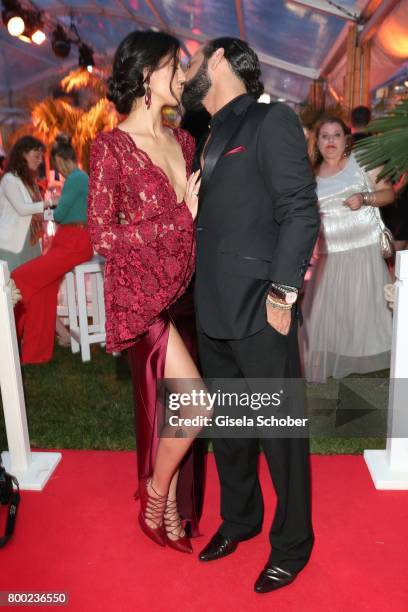 Rebecca Mir and her husband Massimo Sinato during the Raffaello Summer Day 2017 to celebrate the 27th anniversary of Raffaello, at 'Koenigliche...