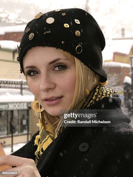 Actress Mischa Barton of "Assassination of a High School President" poses at the Sky 360 Delta Lounge during 2008 Sundance Film Festival on January...