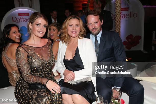 Lady Kitty Spencer, niece of Lady Di, daughter of Charles Spencer, Kim Cattrall and her partner Russel Thomas during the Raffaello Summer Day 2017 to...