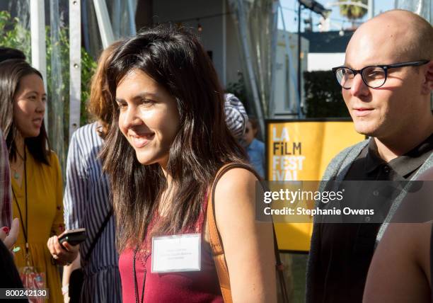Claudia Sparrow, Peter Maestrey, Fast Track Fellows attend the Fast Track Happy Hour during the 2017 Los Angeles Film Festival on June 21, 2017 in...