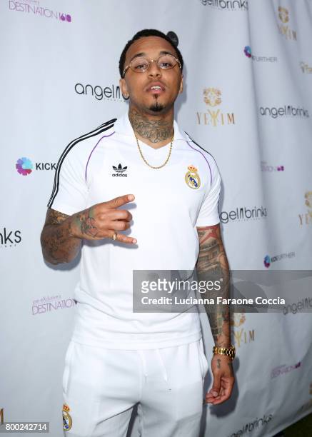 Rapper Kirko Bangz attends Yekim X Brinks, a day party and fashion experience at Penthouse Nightclub & Dayclub on June 23, 2017 in West Hollywood,...