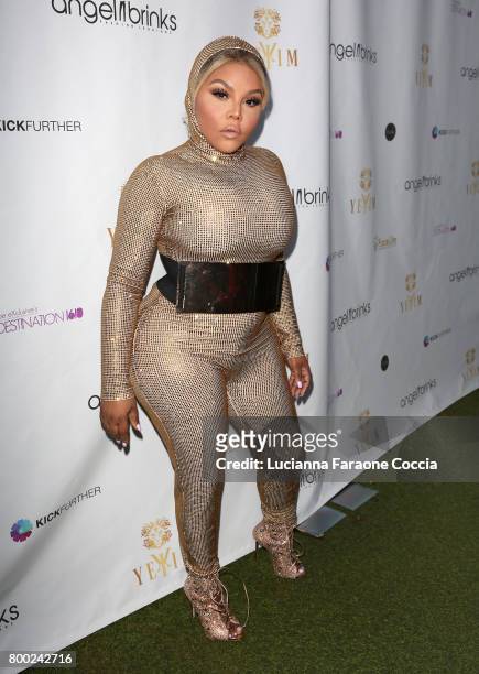 Rapper Lil' Kim attends Yekim X Brinks, a day party and fashion experience at Penthouse Nightclub & Dayclub on June 23, 2017 in West Hollywood,...