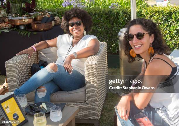 Angel Kristi Williams, Adella Ladjevardi attend the Fast Track Happy Hour during the 2017 Los Angeles Film Festival on June 21, 2017 in Culver City,...