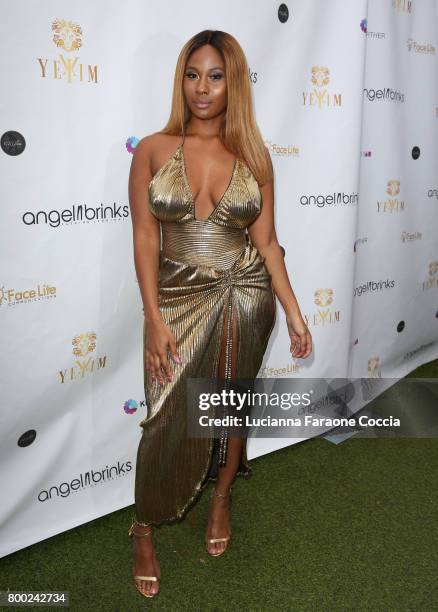 Personality Tresure P attends Yekim X Brinks, a day party and fashion experience at Penthouse Nightclub & Dayclub on June 23, 2017 in West Hollywood,...