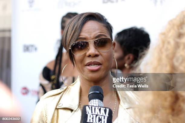 Rapper MC Lyte at MC Lyte Honors Remy Ma & Wale During the 5th Year Anniversary Celebration of Hip Hop Sisters Foundation at Wilshire Lofts on June...