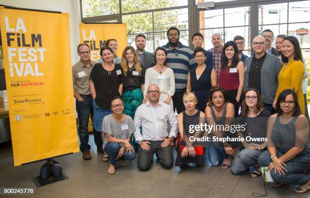 Fast Track Fellows and Film Independent Staff - Back row- Jeff Bemiss, Danielle Krudy, Drew Houpt, Frederick Thornton, Bing Liu, Ryan Schwartz, Sean...