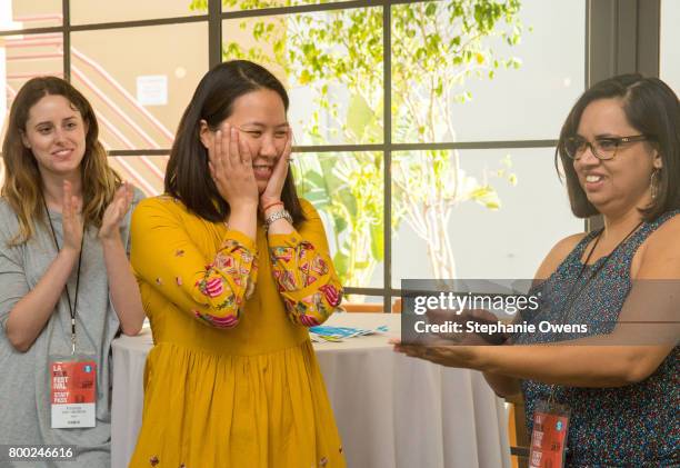 Miranda Van Iderstine, Angela Lee, Dea Vazquez, Film Independent Artist Development Staff attend Fast Track Session during the 2017 Los Angeles Film...