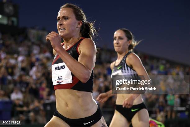 Shelby Houlihan wins the Women's 5000m Final during Day 2 of the 2017 USA Track & Field Outdoor Championships at Hornet Stadium on June 23, 2017 in...