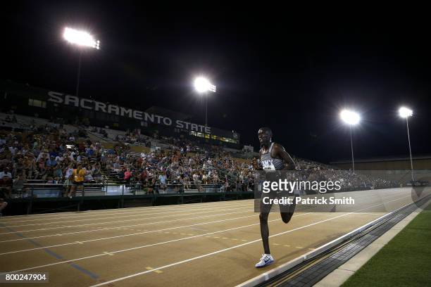 Paul Chelimo runs in the Men's 5000m Final during Day 2 of the 2017 USA Track & Field Outdoor Championships at Hornet Stadium on June 23, 2017 in...