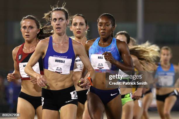 Molly Huddle leads the field in the Women's 5000m Final during Day 2 of the 2017 USA Track & Field Outdoor Championships at Hornet Stadium on June...