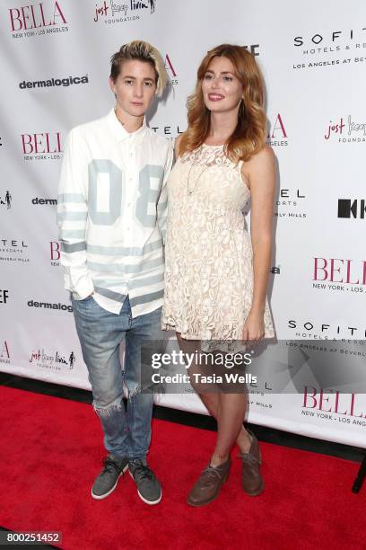 Actor Mav Viola anmd actor/producer Diora Baird attend the BELLA Los Angeles Summer Issue Cover Launch Party at Sofitel Los Angeles At Beverly Hills...