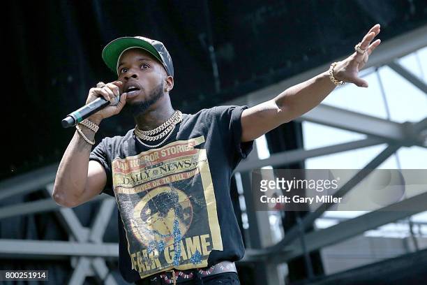 Tory Lanez performs in concert during the Future Hndrxx tour at Austin360 Amphitheater on June 23, 2017 in Austin, Texas.