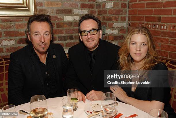 Bruce Springsteen, Elvis Costello, and Diana Krall at the Kristen Ann Carr Fund's "A Night to Remember 2007" annual fundraiser