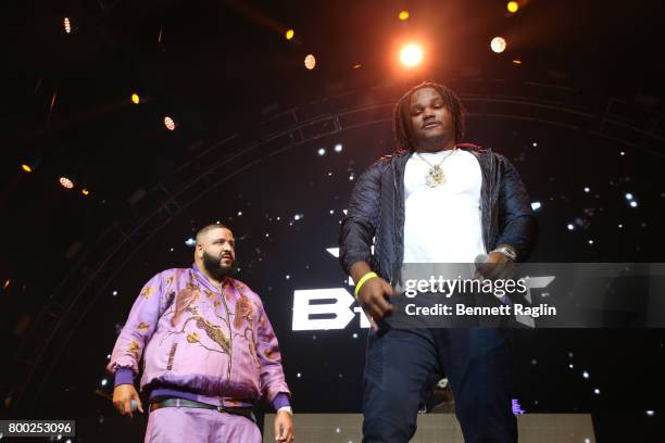 Khaled and Tee Grizzley perform onstage at night two of the STAPLES Center Concert, presented by Coca-Cola, during the 2017 BET Experience at LA Live...