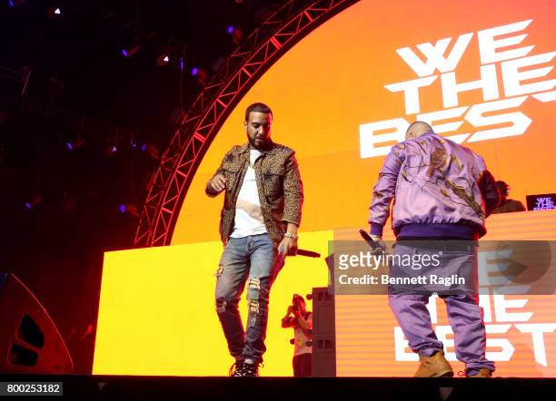 French Montana and DJ Khaled perform onstage at night two of the STAPLES Center Concert, presented by Coca-Cola, during the 2017 BET Experience at LA...
