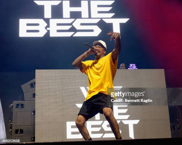 Performs onstage at night two of the STAPLES Center Concert, presented by Coca-Cola, during the 2017 BET Experience at LA Live on June 23, 2017 in...