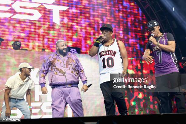 Khaled, Ricky Bell and Ronnie DeVoe of Bell Biv Devoe performs onstage at night two of the STAPLES Center Concert, presented by Coca-Cola, during the...