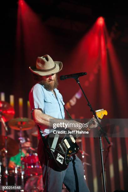 Singer/guitarist Chad Urmston of Dispatch performs at Charlotte Metro Credit Union Amphitheatre on June 23, 2017 in Charlotte, North Carolina.