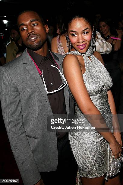 Kanye West and his wife attend the Cavalli Party In Paris, during the Fall/Winter 2008-2009 ready-to-wear collection show in Crazy Horse Saloon...