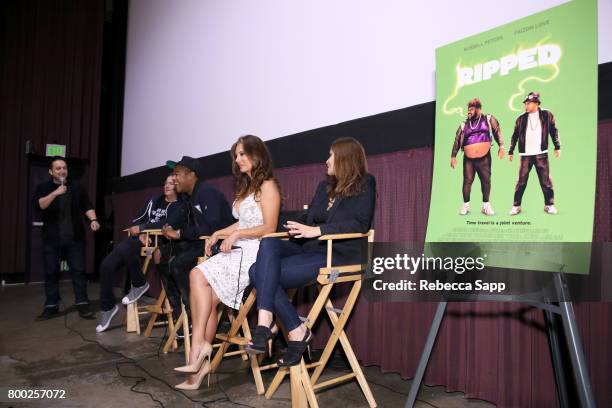 Moderator Dan Black speaks with director Brad Epstein and actors Kyle Massey, Alex Meneses and Farah White at "Ripped" Opening Night Event at Laemmle...