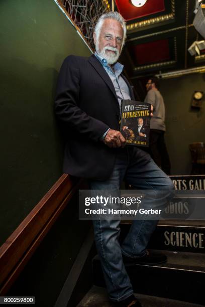 Jonathan Goldsmith poses for a photo before "The Most Interesting Man In The World's" Book Signing Event at The Last Bookstore on June 23, 2017 in...