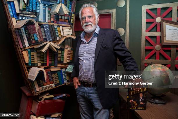 Jonathan Goldsmith poses for a photo before "The Most Interesting Man In The World's" Book Signing Event at The Last Bookstore on June 23, 2017 in...