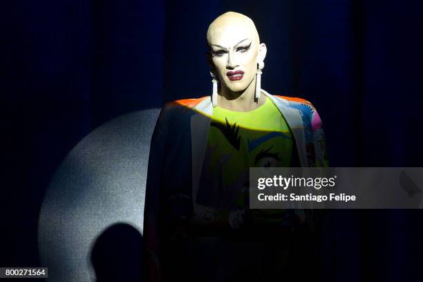 Sasha Velour performing onstage during "RuPaul's Drag Race" Season 9 Finale Viewing Party at Stage 48 on June 23, 2017 in New York City.