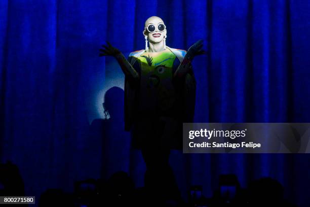Sasha Velour performing onstage during "RuPaul's Drag Race" Season 9 Finale Viewing Party at Stage 48 on June 23, 2017 in New York City.