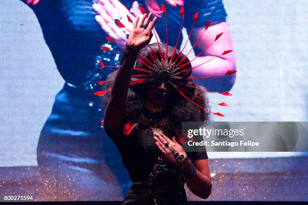 Shea Clouee performing onstage during "RuPaul's Drag Race" Season 9 Finale Viewing Party at Stage 48 on June 23, 2017 in New York City.