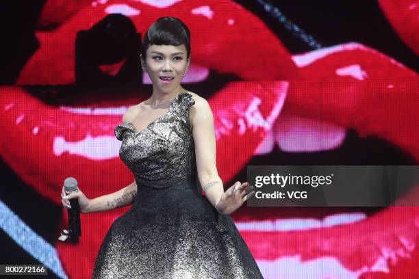 Singer Tanya Chua performs during her 'Lemuria' World Tour concert on June 23, 2017 in Hong Kong, China.