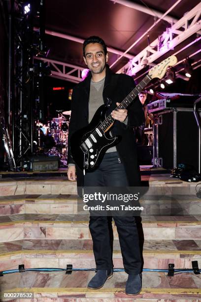 Waleed Aly and his Band Robot Child perform at Winter Solstice Festival Of Welcome at Federation Square on June 24, 2017 in Melbourne, Australia.