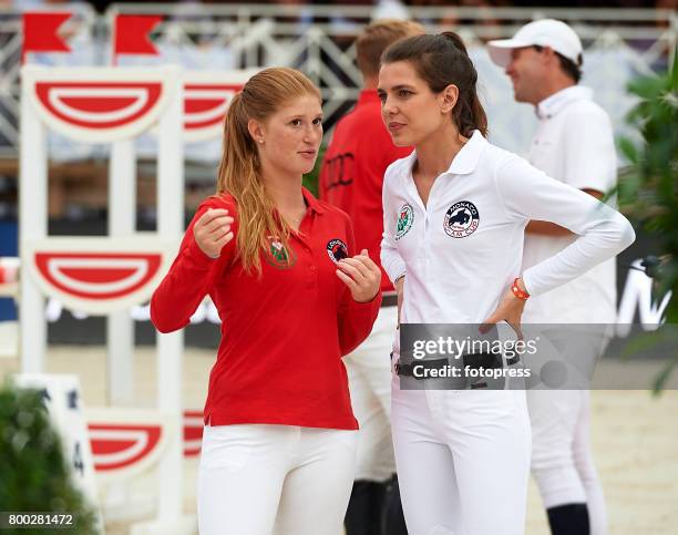 Carlota Casiraghi and Jennifer Gates attend Global Champions Tour of Monaco 2017 on June 23, 2017 in Monte-Carlo, Monaco.