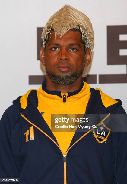 Soccer player Abel Xavier attends a press conference at Lotte Hotel on February 27, 2008 in Seoul, South Korea.Beckham and the LA Galaxy are in Korea...