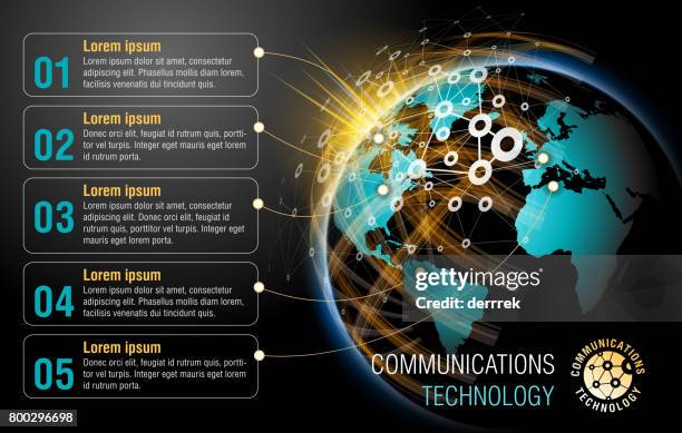 leaflet design example. global communications. - part of a series stock illustrations