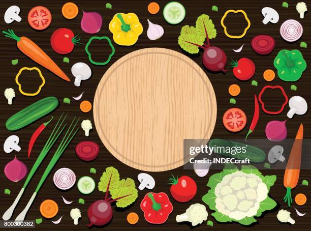 vegetables with cutting board - beetroot stock illustrations