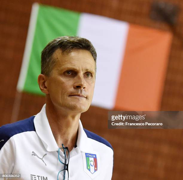 Coach of Italy Roberto Menichelli during the U17 Women Futsal Tournament match between Italy and Kazakhstan on June 22, 2017 in Campobasso, Italy.