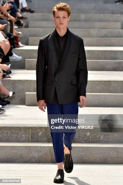 Model walks the runway during the Issey Miyake Men Menswear Spring/Summer 2018 show as part of Paris Fashion Week on June 22, 2017 in Paris, France.