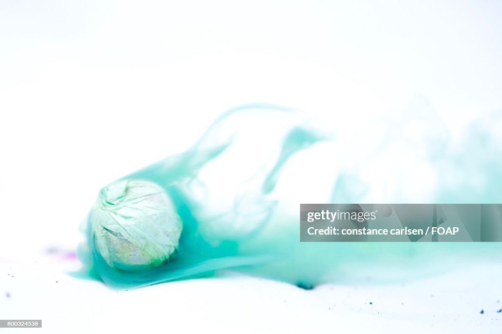 Close-up of green smoke