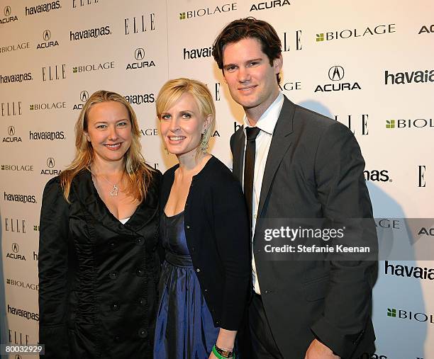 Danielle Newark, Debra Marquardt and Eric Johnson at the ELLE/Biolage Green Room at Film Independent's 2008 Independent Spirit Awards at the Santa...