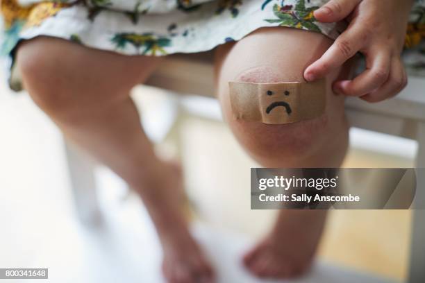 Child with a plaster on her knee